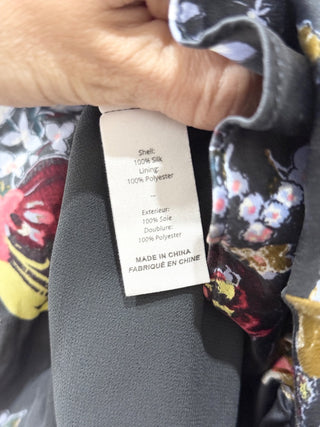 Cinq a sept 100% silk one shoulder floral maxi dress, 10