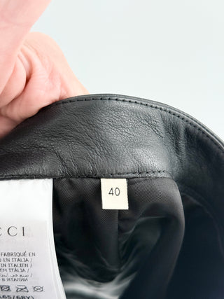 Gucci leather mini skirt with embellishments, 40 IT / US 4