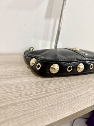 Jimmy Choo shiny leather studded zip up pouch bag