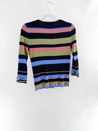 Diane von Furstenberg striped ribbed top, XS