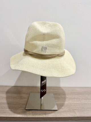 Anthropologie hat with suede embellishment