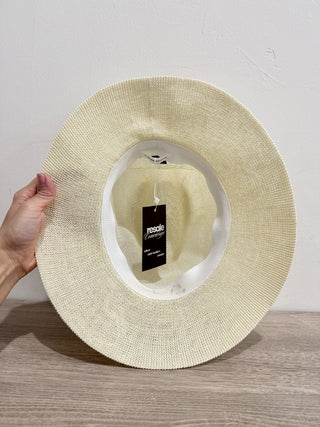 Anthropologie hat with suede embellishment