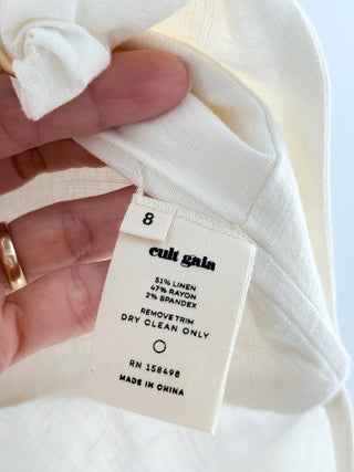 Cult Gaia White Cream Long Dress w/zipper, 8