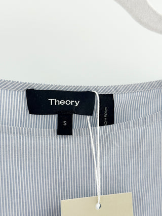 Theory striped peplum cotton top, S