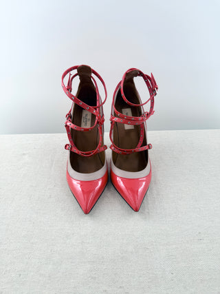 Valentino pointy heel strap pumps patent leather, 38