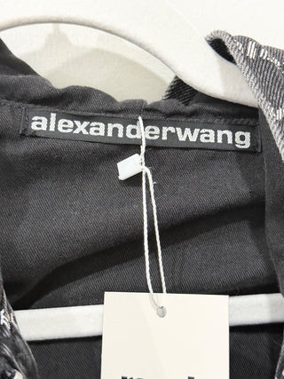 Alexander Wang logo print denim bomber jacket, S