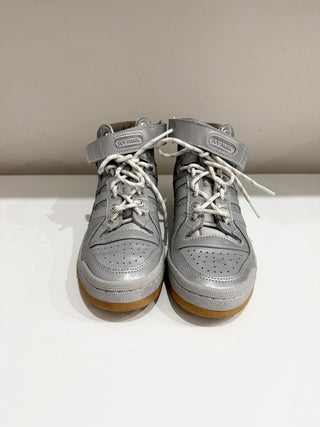 NWT Adidas x Ivy Park Forum Mid Metallic Leather Sneakers Silver Unisex M7.5/W9