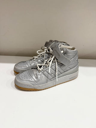 NWT Adidas x Ivy Park Forum Mid Metallic Leather Sneakers Silver Unisex M7.5/W9