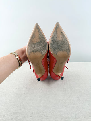 Valentino pointy heel strap pumps patent leather, 38