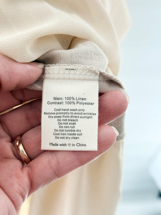 NWT VRG Girl Nora Sleeveless Adjustable Strap Linen Sheer Maxi Dress Cream Size 6