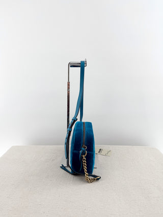 Gucci velvet matelasse GG marmont bag with shoulder strap