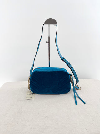Gucci velvet matelasse GG marmont bag with shoulder strap