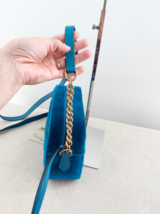 Gucci velvet matelasse GG marmont bag with shoulder strap
