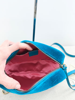 Gucci velvet matelasse GG marmont bag with shoulder strap