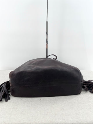 Bottega Veneta leather large tote shoulder bag with tassel