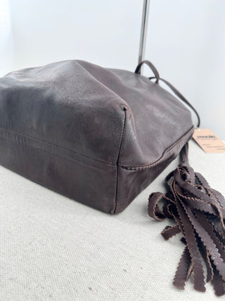 Bottega Veneta leather large tote shoulder bag with tassel