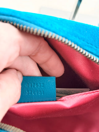 Gucci velvet matelasse GG marmont bag with shoulder strap