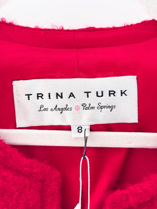 Trina Turk crop wool blend jacket with faux fur trim, 8