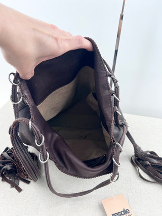 Bottega Veneta leather large tote shoulder bag with tassel