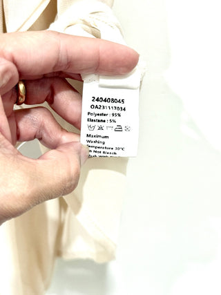 NWT Commense Chiffon Semi-Sheer One Shoulder Asymmetrical Blouse Apricot Size S