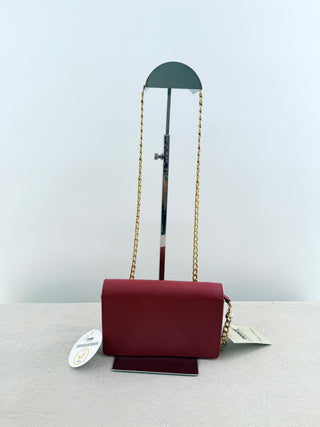 Prada Small leather cross body with saffiano leather and gold chain hardware