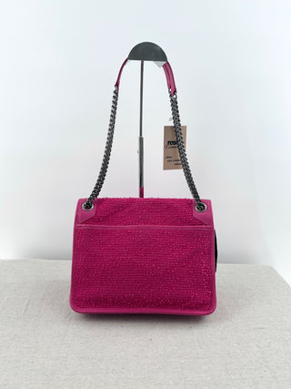 Saint Laurent Niki medium monogram buckle tweed shoulder bag