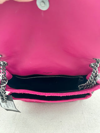 Saint Laurent Niki medium monogram buckle tweed shoulder bag