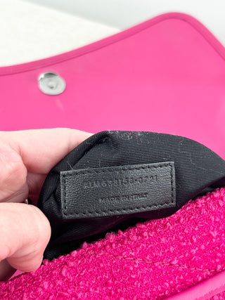 Saint Laurent Niki medium monogram buckle tweed shoulder bag