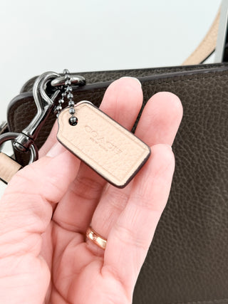 Coach small leather bag with long strap
