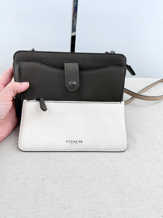 Coach small leather bag with long strap