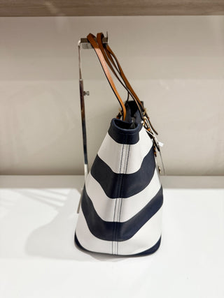 Michael Kors Striped Blue and White Tote Handbag