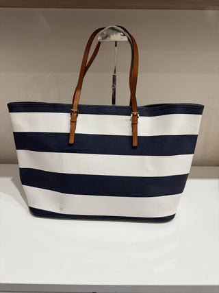 Michael Kors Striped Blue and White Tote Handbag