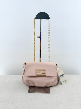 Fendi Small leather cross body bag with gold hardware and logo