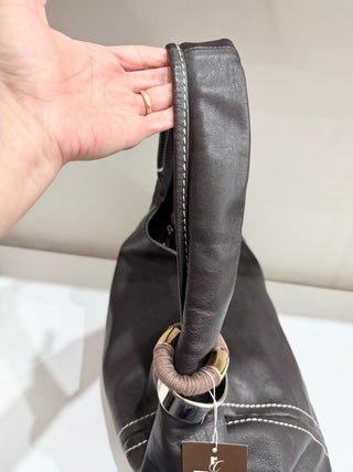 Jimmy Choo Large Dark Leather Handbag