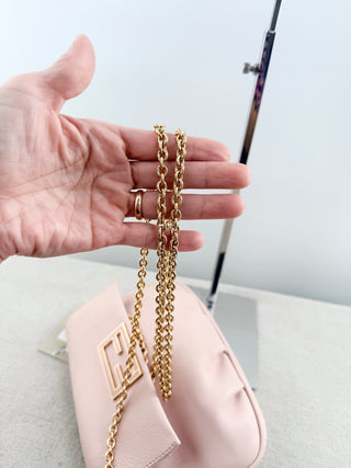Fendi Small leather cross body bag with gold hardware and logo