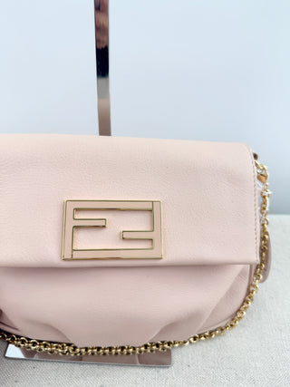 Fendi Small leather cross body bag with gold hardware and logo