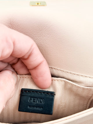 Fendi Small leather cross body bag with gold hardware and logo
