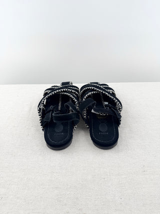 Farm Rio black suede zig zag sandlas, 6