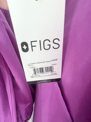 Figs Catarina one-pocket scrub top with classic V-neckline, short sleeves, and single chest pocket, XXS