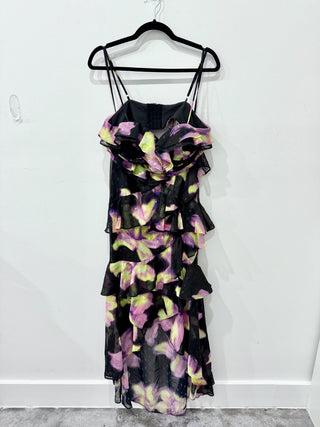 Michael Costello x Revolve Maxi Purple Yellow Dress, Medium