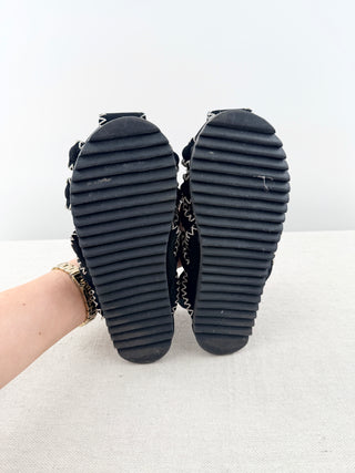 Farm Rio black suede zig zag sandlas, 6