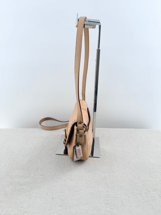 Coach leather long strap flap bag