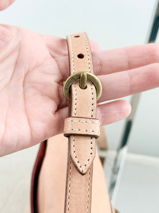 Coach leather long strap flap bag