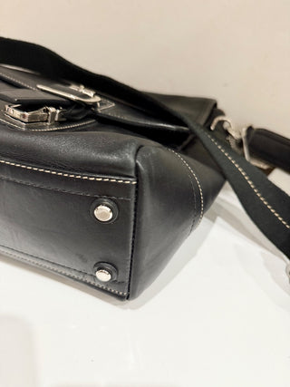 Coach Black Leather Computer Bag w/belt latch