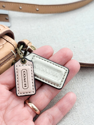 Coach leather long strap flap bag