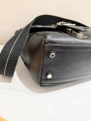 Coach Black Leather Computer Bag w/belt latch