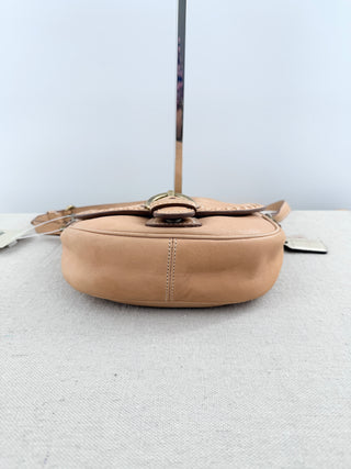 Coach leather long strap flap bag
