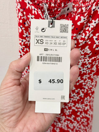 Zara casual sleeveless mini dress floral, XS