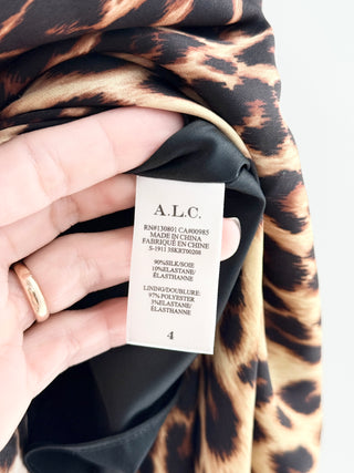 A.L.C. Silk Leopard Wrap Maxi Skirt, 4