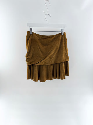 Veronica Beard Ruched Suede Mini Skirt, 6
